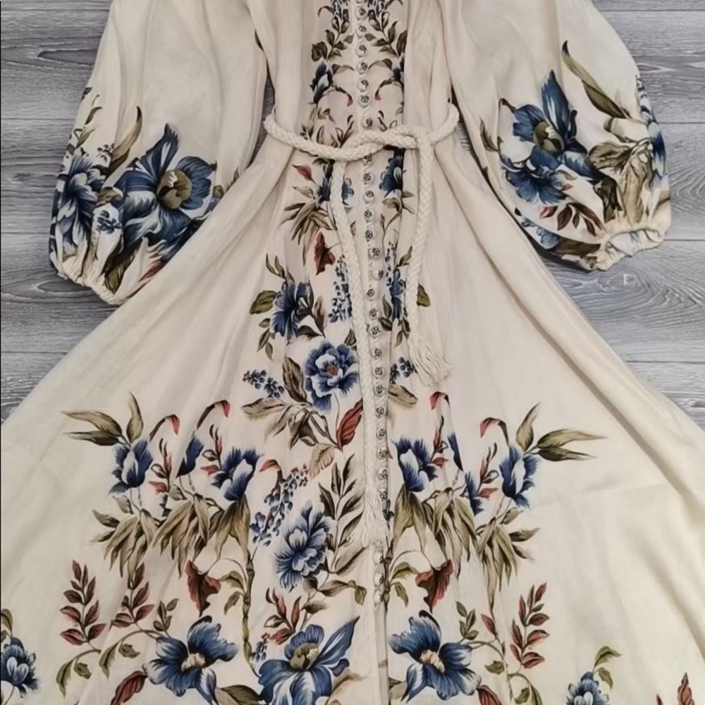 Zimmerman Aliane Belted Linen Maxi Dress - Picture 8 of 10